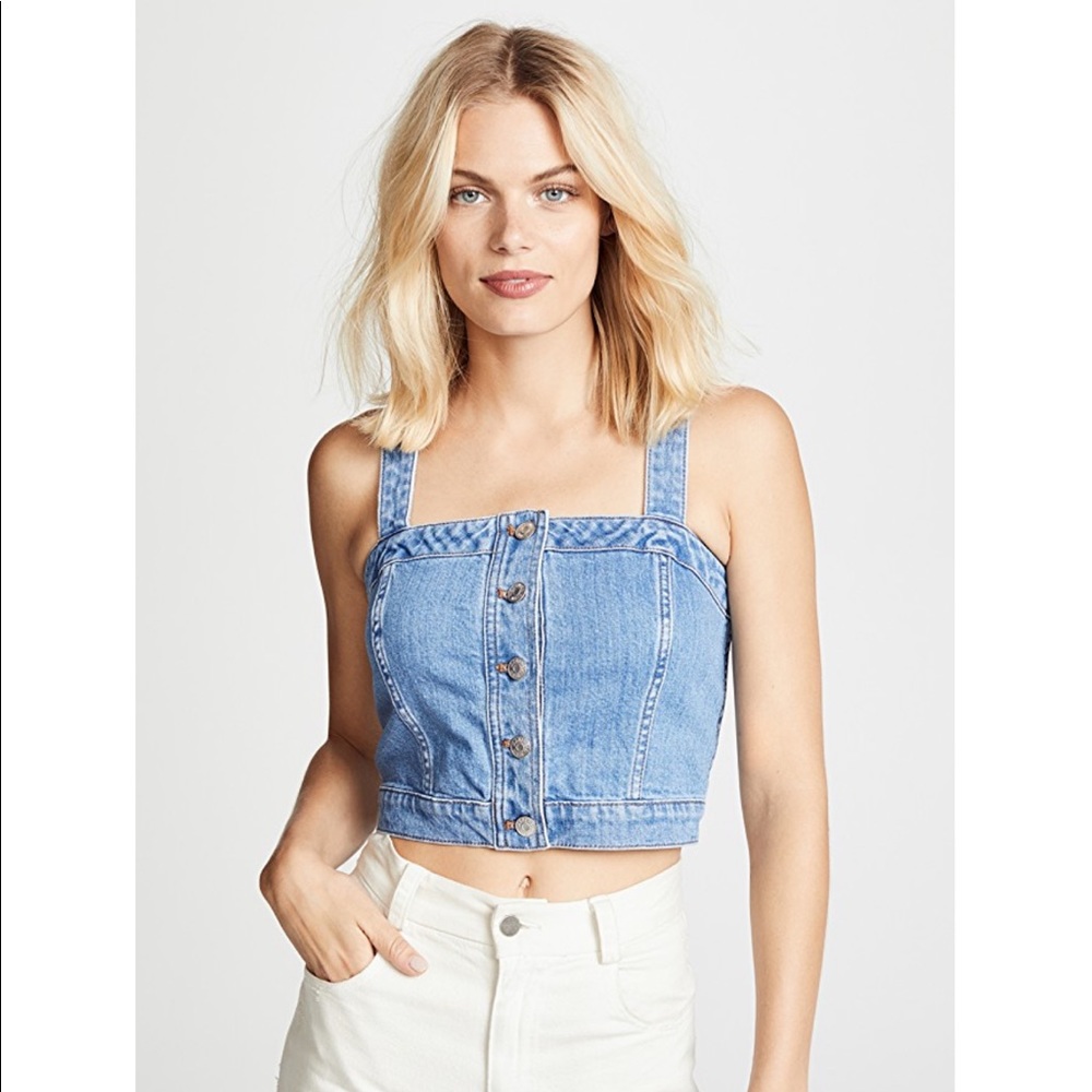 Madewell Denim Burton Front crop Top